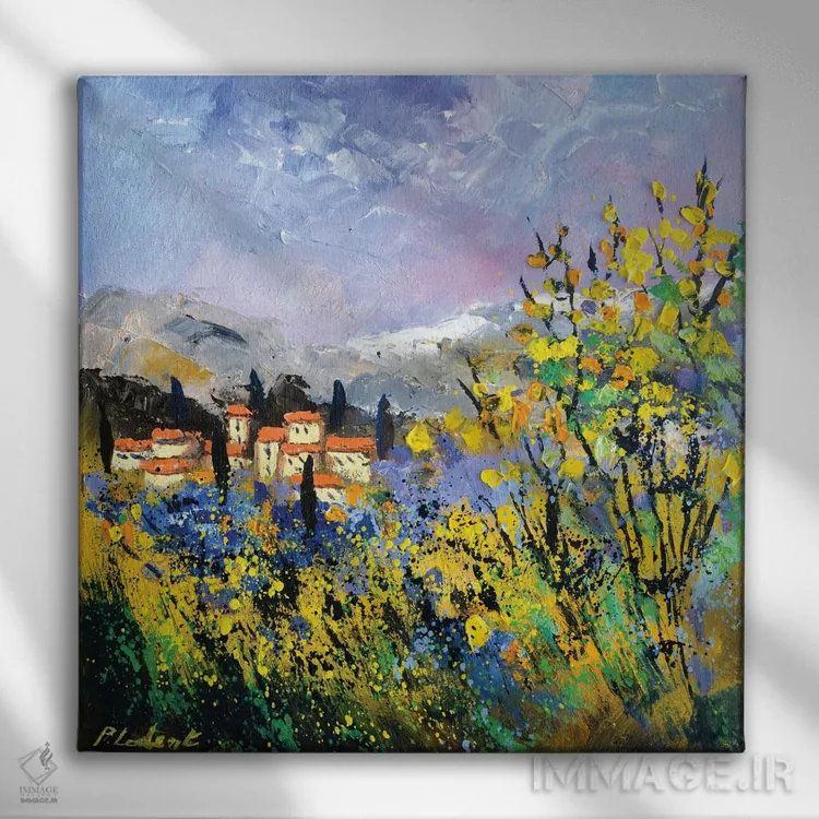 تابلو انتزاعی من عاشق پروانس هستم اثر پل لدنت - نمای روبهرو روی دیوار