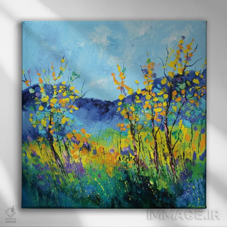 تابلو انتزاعی تابستان کامل اثر پل لدنت - نمای روبهرو روی دیوار