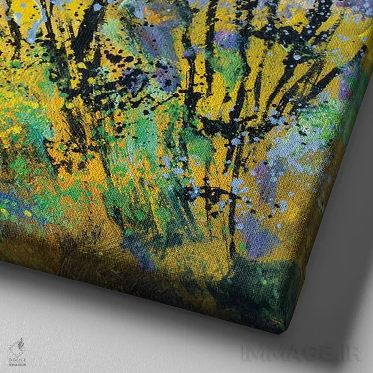 تابلو انتزاعی من عاشق پروانس هستم اثر پل لدنت - نمای نزدیک بافت بوم