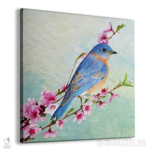 تابلو دکوراتیو مرغ آبی نر درخت گیلاس اثر لورا دی یانگ - نمای پرسپکتیو محصول