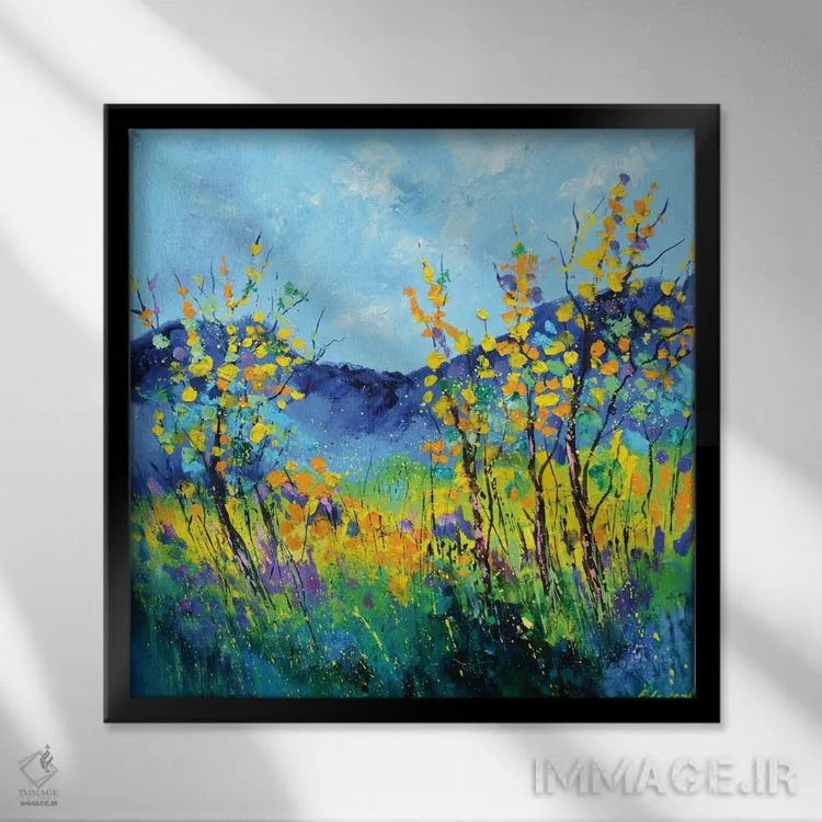 تابلو انتزاعی تابستان کامل اثر پل لدنت - نمای قابدار مشکی