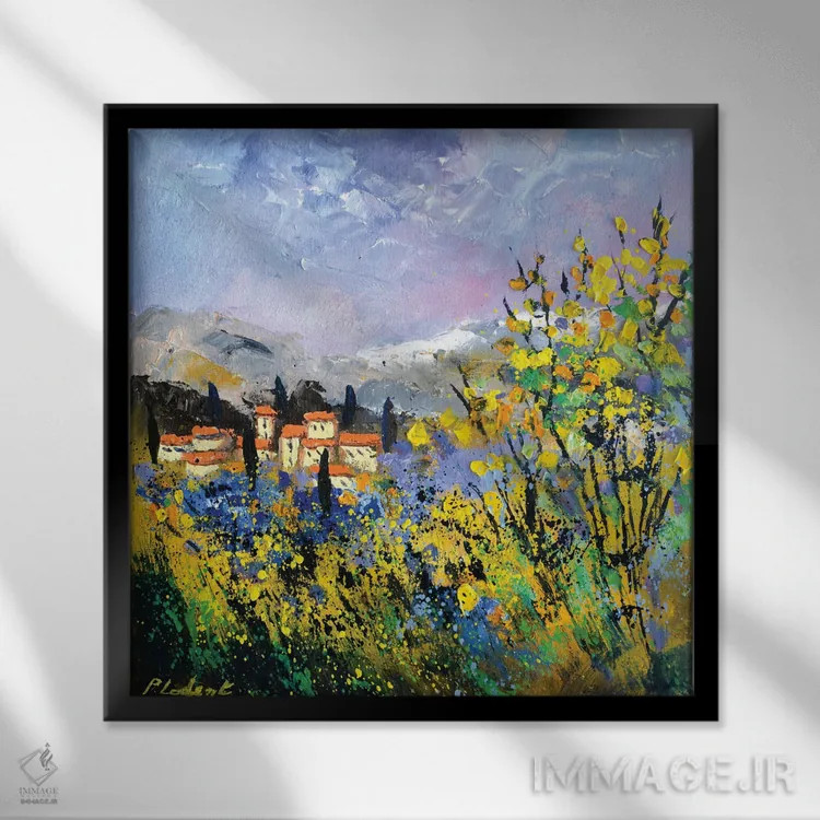 تابلو انتزاعی من عاشق پروانس هستم اثر پل لدنت - نمای قابدار مشکی