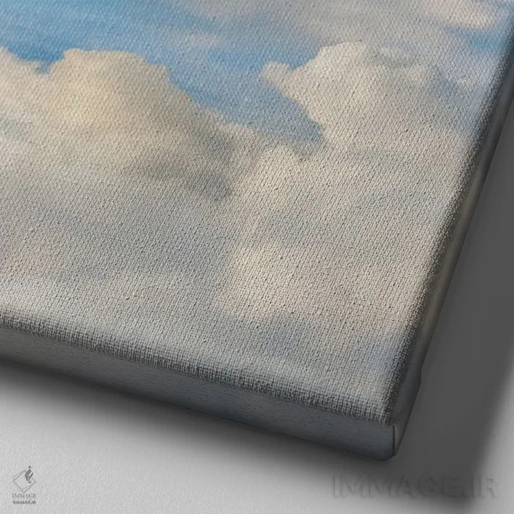 تابلو دکوراتیو سر خوردن سگ داشهوند اثر لوند روزر - نمای نزدیک بافت بوم