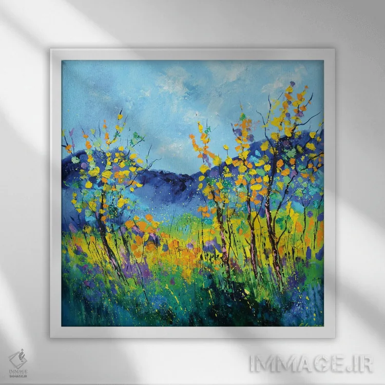 تابلو انتزاعی تابستان کامل اثر پل لدنت - نمای قابدار سفید