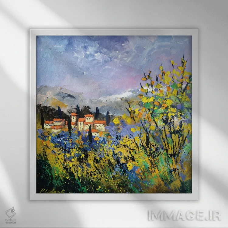 تابلو انتزاعی من عاشق پروانس هستم اثر پل لدنت - نمای قابدار سفید