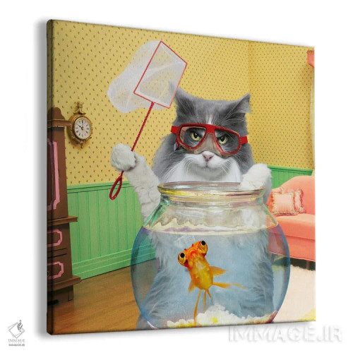 تابلو دکوراتیو گربه ماهیگیر اثر لوند روزر - نمای پرسپکتیو محصول