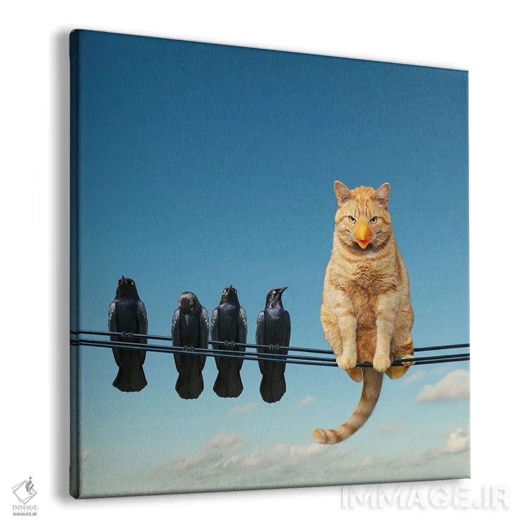 تابلو دکوراتیو گربه باهوش اثر لوند روزر - نمای پرسپکتیو محصول