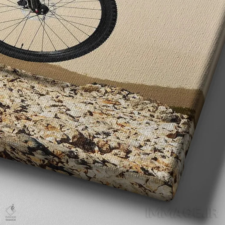 تابلو دکوراتیو سواری با یوزپلنگ I اثر لوند روزر - نمای نزدیک بافت بوم