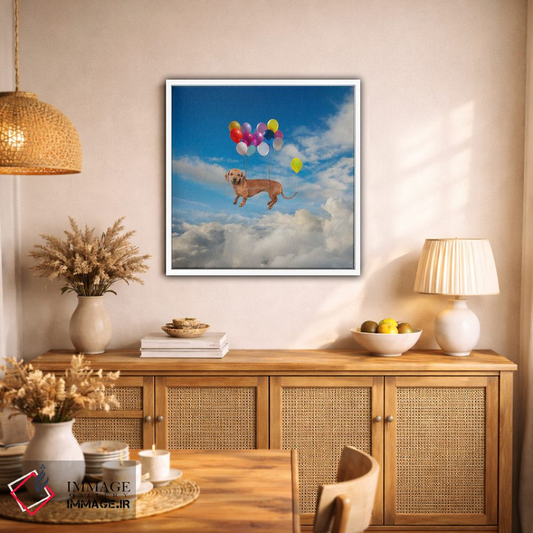 تابلو دکوراتیو سر خوردن سگ داشهوند اثر لوند روزر - D1W