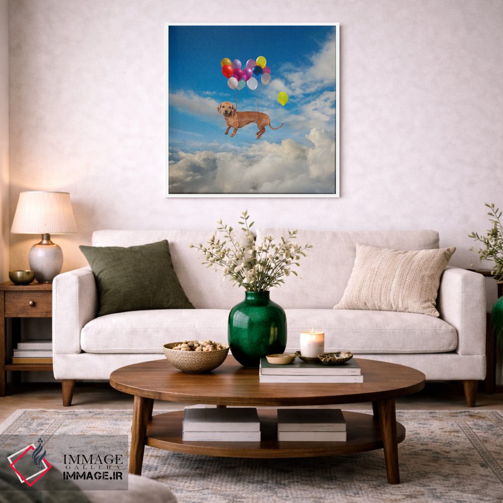 تابلو دکوراتیو سر خوردن سگ داشهوند اثر لوند روزر - D2W