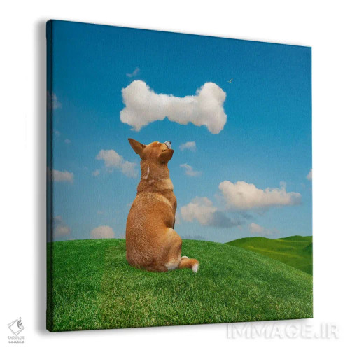 تابلو دکوراتیو سگ در حال خیال پردازی اثر لوند روزر - نمای پرسپکتیو محصول