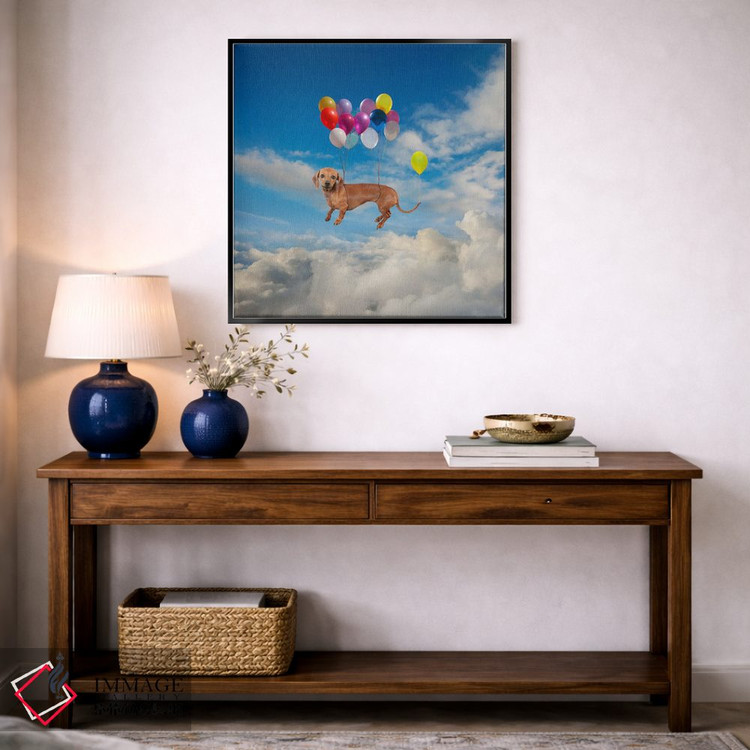 تابلو دکوراتیو سر خوردن سگ داشهوند اثر لوند روزر - D3B