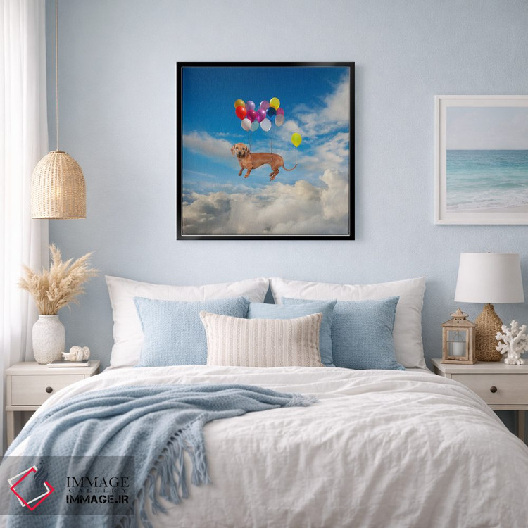 تابلو دکوراتیو سر خوردن سگ داشهوند اثر لوند روزر - D4B