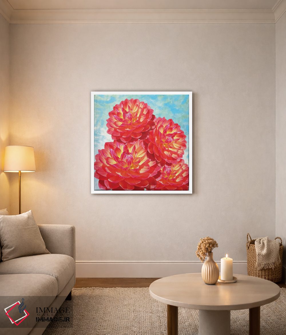 تابلو دکوراتیو گل های کوکب نارنجی اثر لورا دی یانگ - D3W