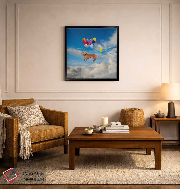 تابلو دکوراتیو سر خوردن سگ داشهوند اثر لوند روزر - D6B