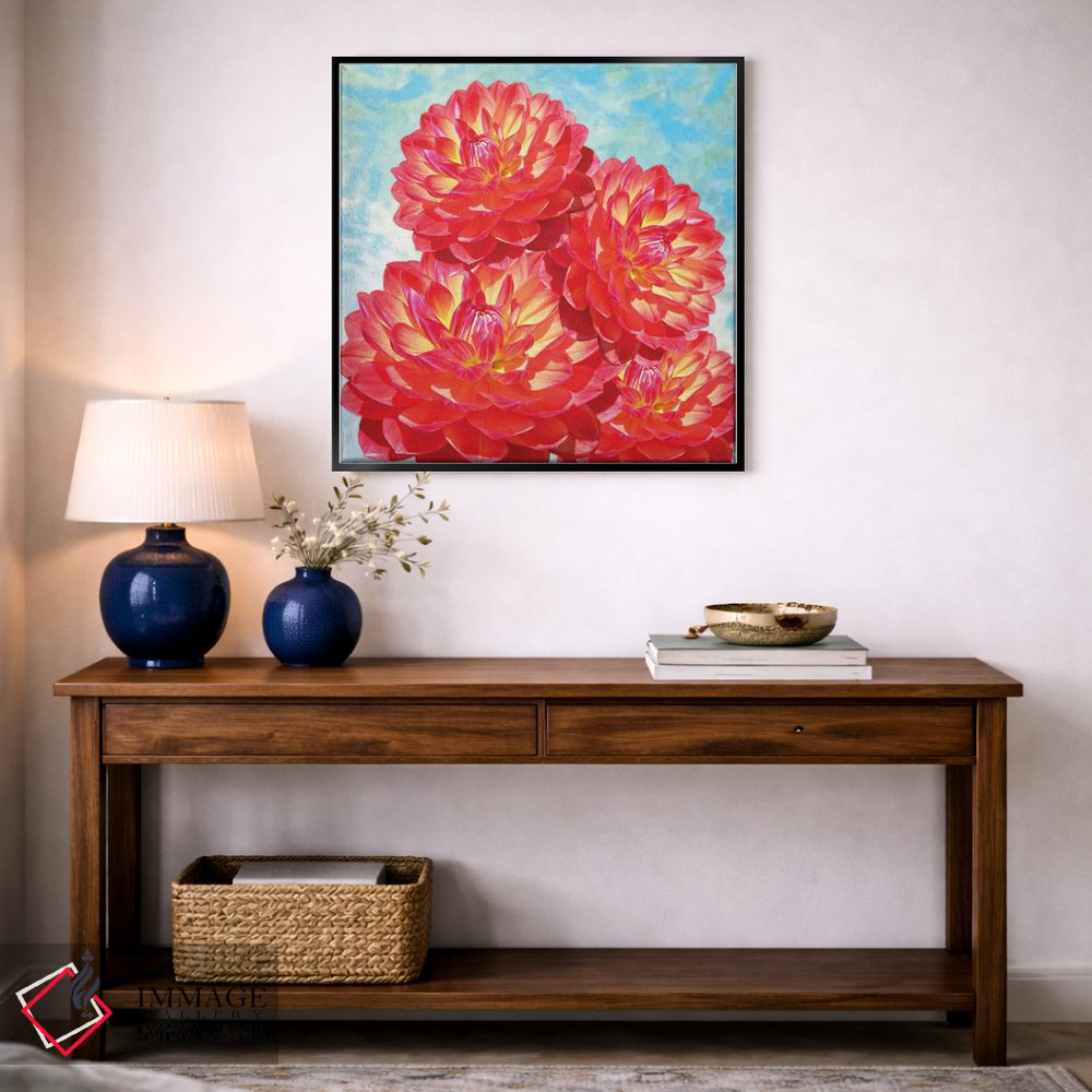 تابلو دکوراتیو گل های کوکب نارنجی اثر لورا دی یانگ - D4B