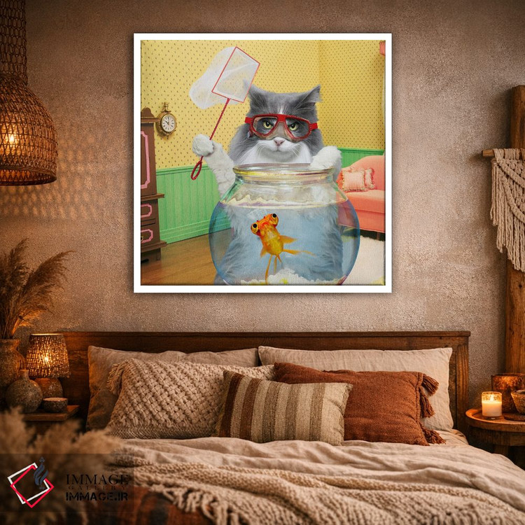 تابلو دکوراتیو گربه ماهیگیر اثر لوند روزر - D1W