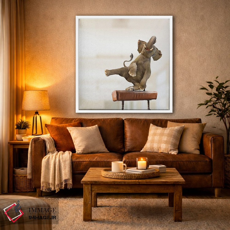 تابلو دکوراتیو فیل سوار بر اسب اثر لوند روزر - D1W