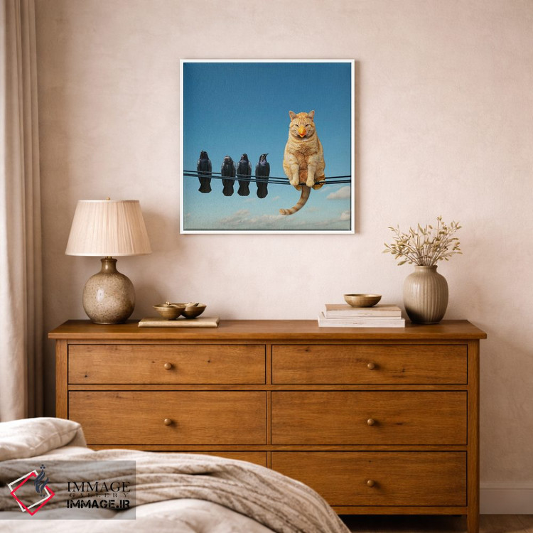 تابلو دکوراتیو گربه باهوش اثر لوند روزر - D1W