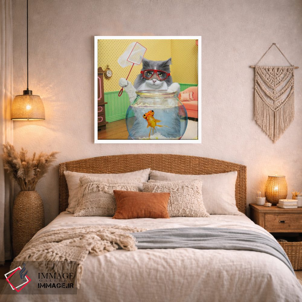 تابلو دکوراتیو گربه ماهیگیر اثر لوند روزر - D3W