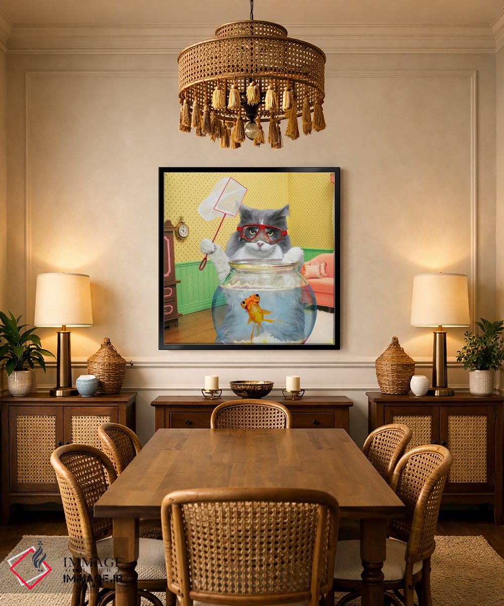 تابلو دکوراتیو گربه ماهیگیر اثر لوند روزر - D4B
