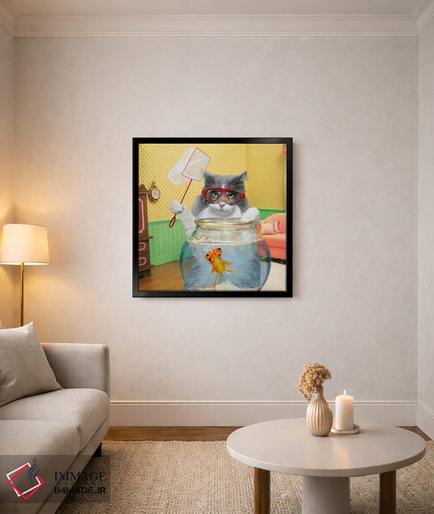 تابلو دکوراتیو گربه ماهیگیر اثر لوند روزر - D5B