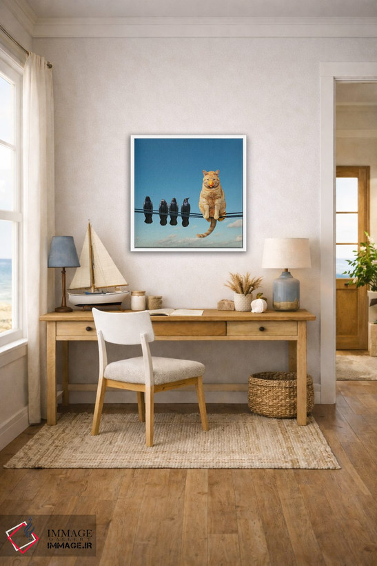 تابلو دکوراتیو گربه باهوش اثر لوند روزر - D2W