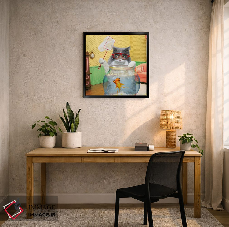 تابلو دکوراتیو گربه ماهیگیر اثر لوند روزر - D6B