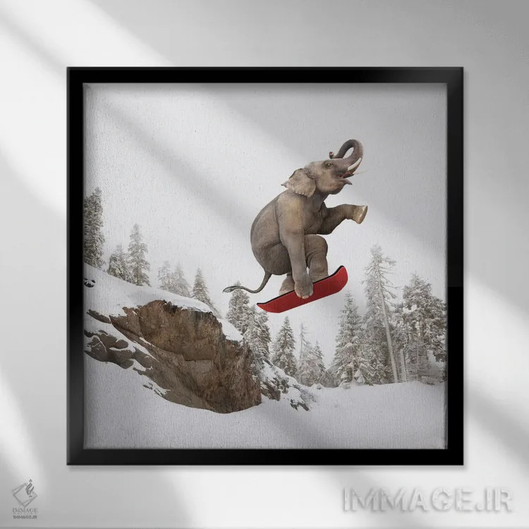 تابلو دکوراتیو گرفتن هوا اثر لوند روزر - نمای قابدار مشکی