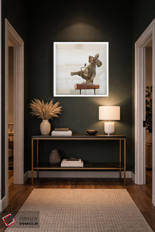 تابلو دکوراتیو فیل سوار بر اسب اثر لوند روزر - D3W