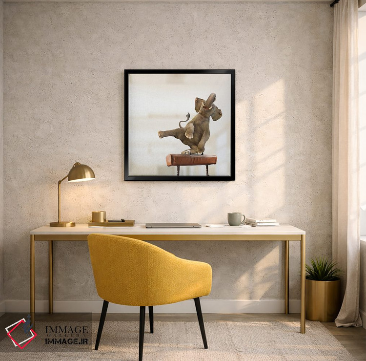 تابلو دکوراتیو فیل سوار بر اسب اثر لوند روزر - D5B