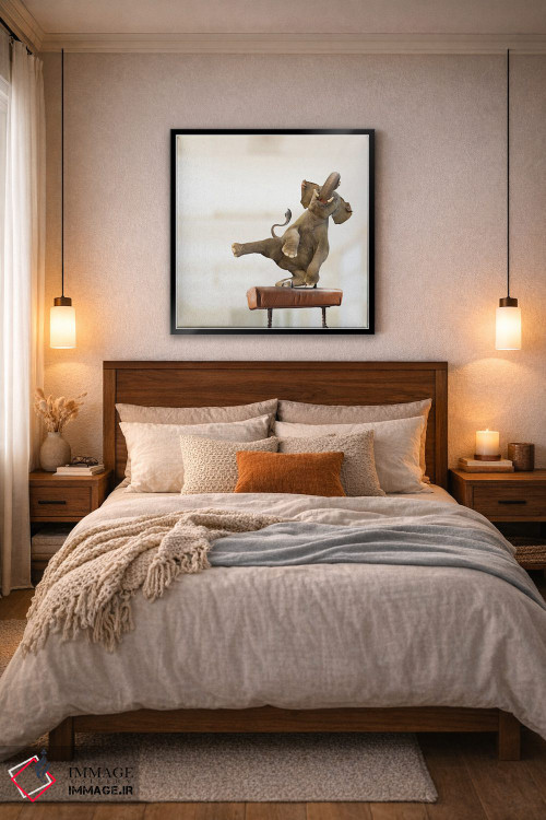 تابلو دکوراتیو فیل سوار بر اسب اثر لوند روزر - D6B