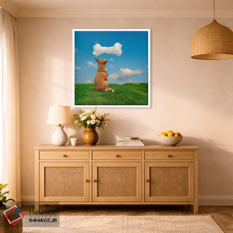 تابلو دکوراتیو سگ در حال خیال پردازی اثر لوند روزر - D1W