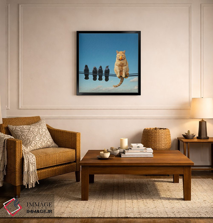 تابلو دکوراتیو گربه باهوش اثر لوند روزر - D5B