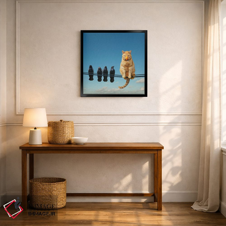 تابلو دکوراتیو گربه باهوش اثر لوند روزر - D6B