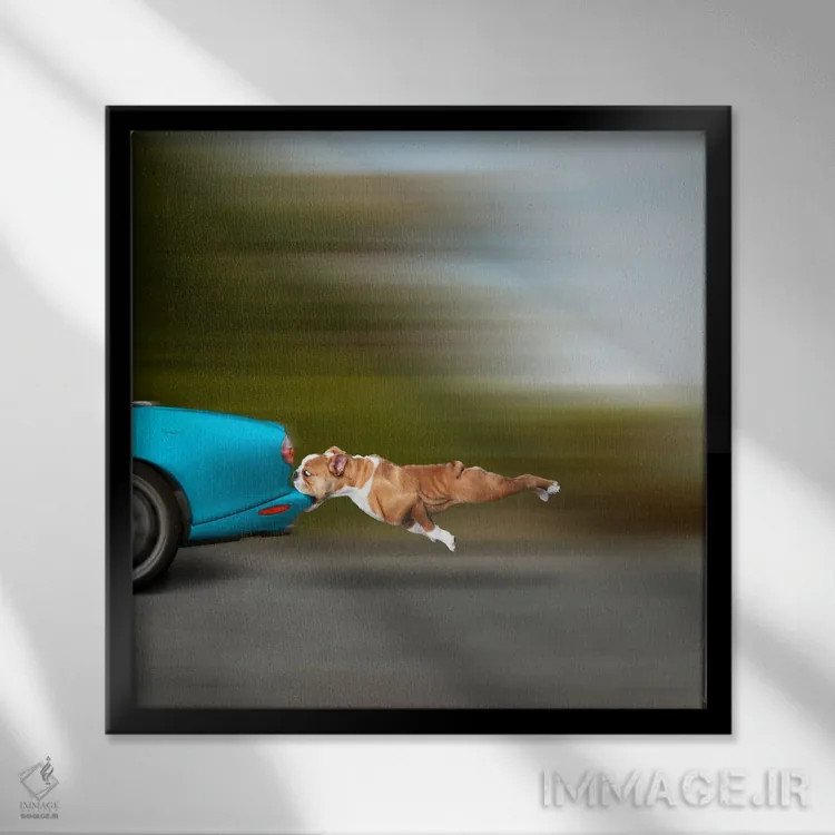 تابلو دکوراتیو حالا چه؟ اثر لوند روزر - نمای قابدار مشکی