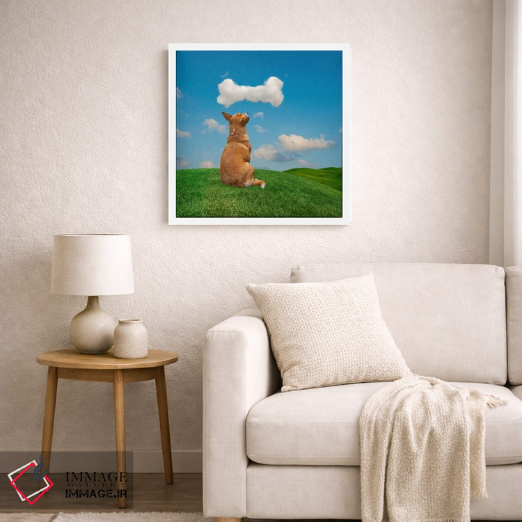 تابلو دکوراتیو سگ در حال خیال پردازی اثر لوند روزر - D5W