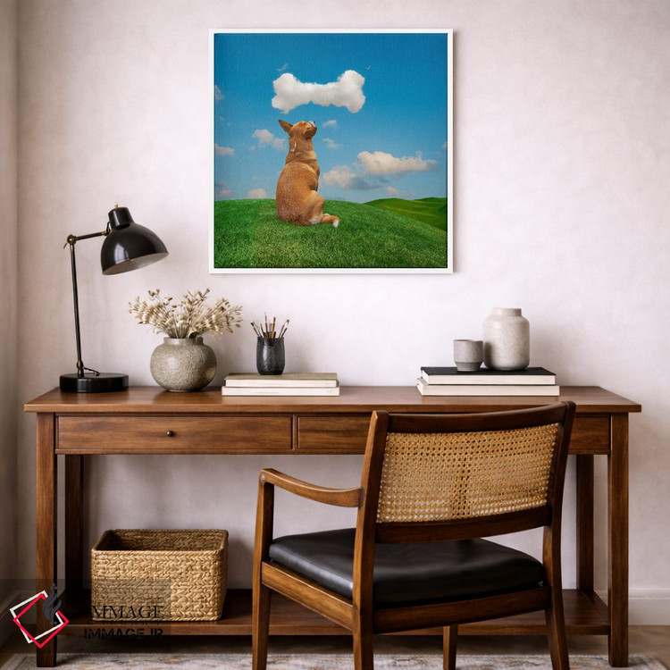 تابلو دکوراتیو سگ در حال خیال پردازی اثر لوند روزر - D4W