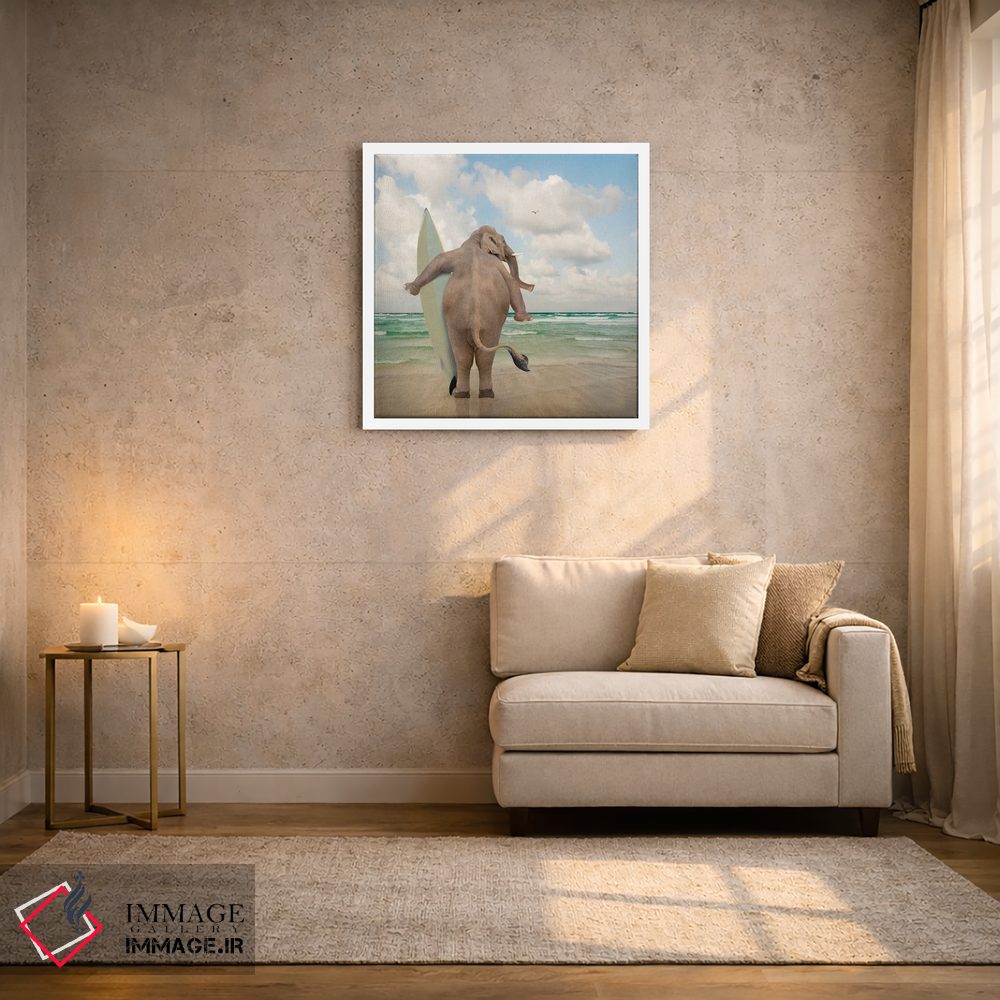 تابلو دکوراتیو فیل موج سوار اثر لوند روزر - D1W