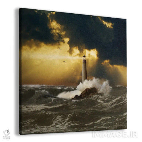 تابلو دکوراتیو فانوس دریایی در طوفان آرام شونده اثر لوند روزر - نمای پرسپکتیو محصول