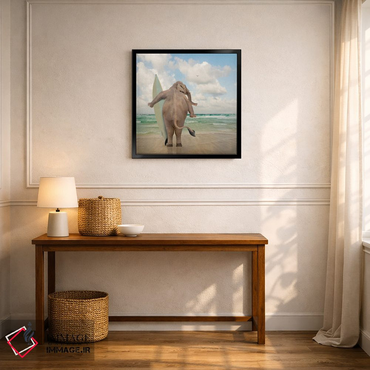 تابلو دکوراتیو فیل موج سوار اثر لوند روزر - D5B