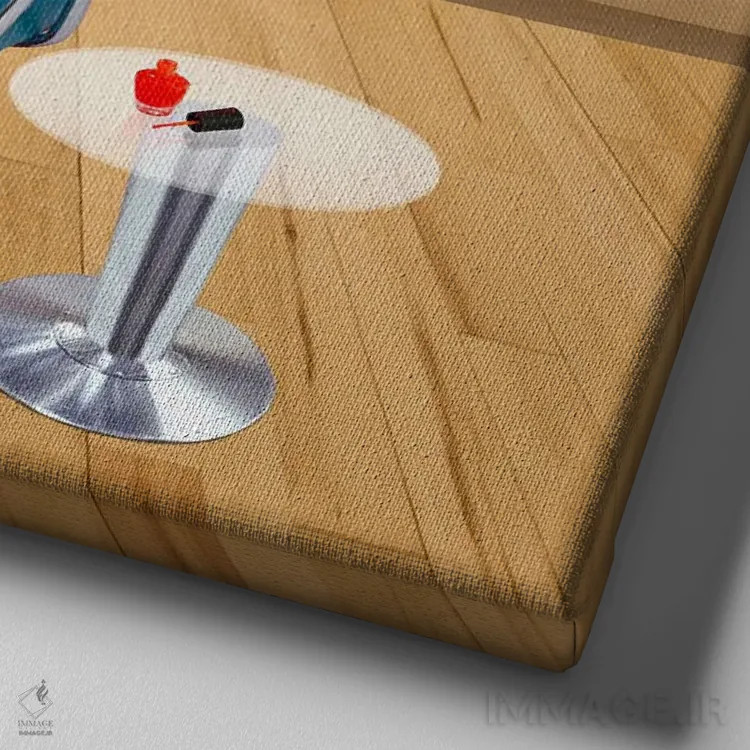 تابلو دکوراتیو سگ آرایش شده اثر لوند روزر - نمای نزدیک بافت بوم