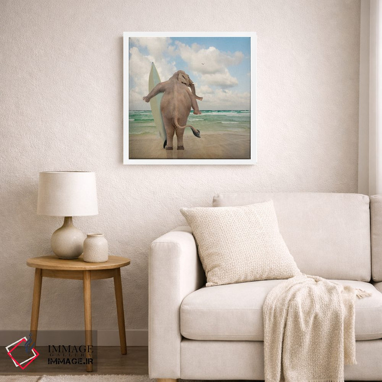 تابلو دکوراتیو فیل موج سوار اثر لوند روزر - D4W