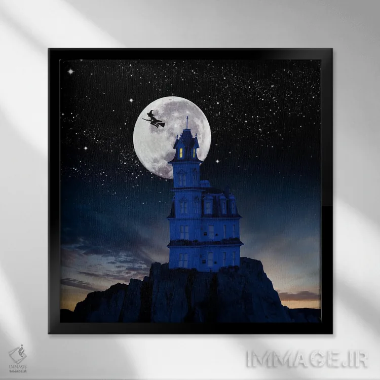 تابلو دکوراتیو پرواز جادوگر اثر لوند روزر - نمای قابدار مشکی