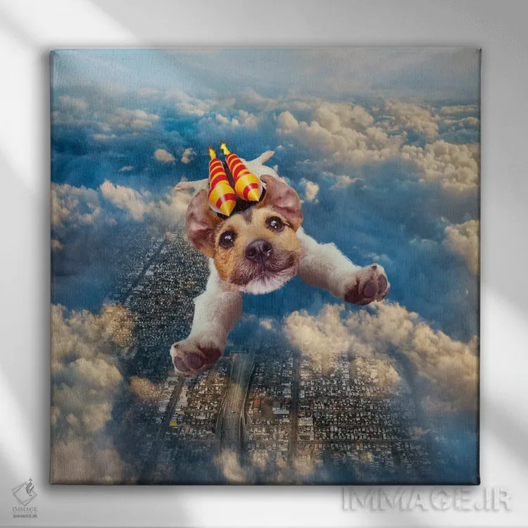 تابلو دکوراتیو سگ موشکی اثر لوند روزر - نمای روبهرو روی دیوار