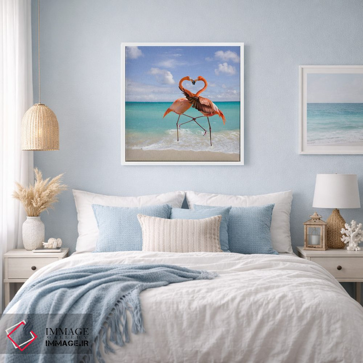 تابلو دکوراتیو عشق فلامینگوها اثر لوند روزر - D3W