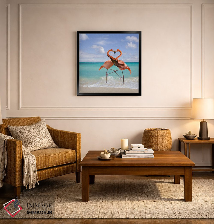 تابلو دکوراتیو عشق فلامینگوها اثر لوند روزر - D6B