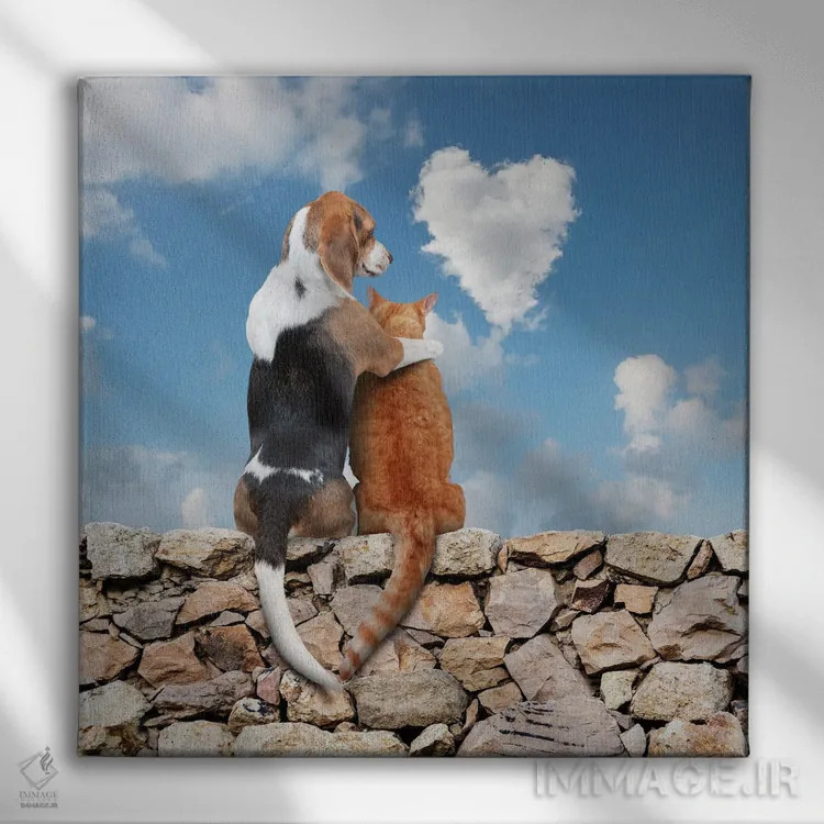 تابلو دکوراتیو عشق در هوا اثر لوند روزر - نمای روبهرو روی دیوار