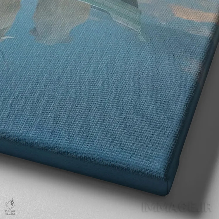 تابلو دکوراتیو تفریح پستاندار بزرگ اثر لوند روزر - نمای نزدیک بافت بوم