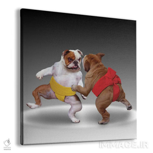 تابلو دکوراتیو سگ های سوموکار اثر لوند روزر - نمای پرسپکتیو محصول